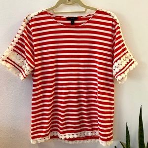 J. Crew Candy Stripe Eyelet Top